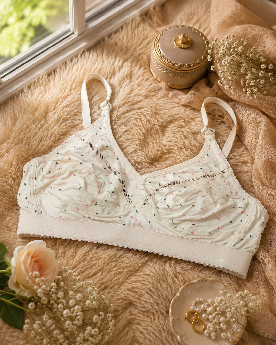 3 Pieces Printed Soft Stretchible Bra