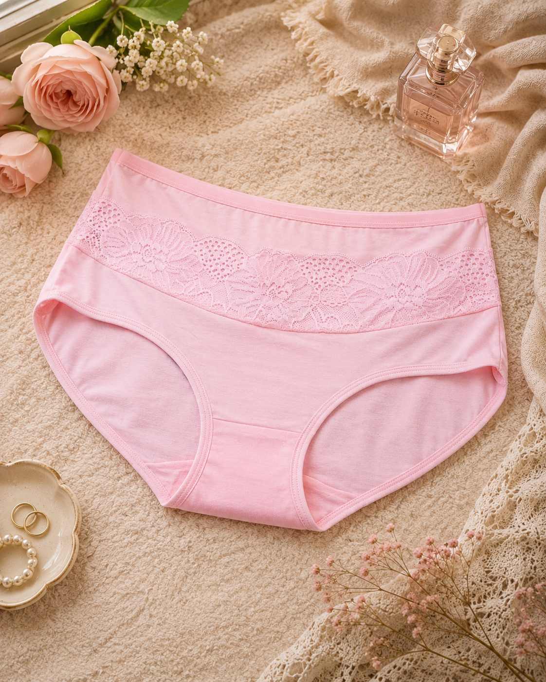 3 Pieces Lace Panel Comfort Panty